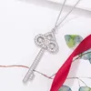 Designer Iris Flower Key Necklace V Gold Full Diamond Light Luxury Temperament Simple and Nisch Design Tiffay Co Sweater Chain for Women