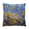 Pillow Polyester Linen Home Decor Living Room Decoration Velvet Oil Painting 45x45 Covers Colorful Creative Cases E1073