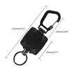 Portachiavi Catena retrattile Supporto per carichi pesanti Clip da cintura con moschettone Portachiavi Porta badge Bobine Cavo in acciaio 23,62'' R7RF