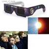 Okulary okularne na świeżym powietrzu 10pcs papier losowy kolor pełny obserwacja okulary przeciwsłoneczne 3D Outdoor Solar Eclipse odporny na kadrowanie UV H240316