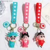 Keychains Lanyards Crayon Shin-Chan Keychain Anime Little new day Figure Bag Pendant Cartoon Key Chain Accessories Toys for Gift Y240316