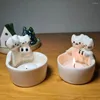 Candle Holders Adorable Kitten Holder Warming Paws Candlestick Desktop Decoration Cat Stand Christmas Birthday Gift