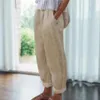 Lässige Damenhose in voller Länge, Sommer, elegante Hose mit elastischer Taille, Haremshose für den täglichen Gebrauch 240314