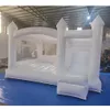 Casa branca comercial do salto do casamento com a parte superior da torreta inflável bouncy castelo slide combo saltando bouncer para crianças e adultos