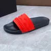designer sandals Mens Womens Slippers Pool Slide Bandana Chain Red Black Rubber Slipper Fashion Summer Flat Slides Luxury brands Sliders Sandale