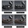 Natural Rainbow Obsidian Beaded Bracelet For Couples Dragon And OM Mantra Engraved Ice Stone Braceletes Masculinos 240305