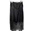 Party Dresses Summer Of 2024 The Hem Vestido Elegante Mujer Para Fiestatching Lace Button Long Skirt Black Half-length Ropa