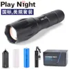 Mini Telescopic Zoom A100 Outdoor Tactical T6 Stark ljus som laddar 10W Aluminiumlegering LED -ficklampa 453036