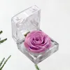 Fleurs décoratives Rose artificielle préservée fleur éternité jamais fanée cadeau pour la saint-valentin avec boîte à tiroir