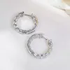 Hoop Earrings Vinregem 8 MM Round Cut Lab Sapphire Gemstone For Women 925 Sterling Silver Fine Jewelry Anniversary Gifts