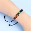 Charm Bracelets 7 Chakra Reiki Natural Stone Braided Bracelet Men Women Crystal Healing Anxiety Jewellery Adjustable Rope Accessories