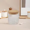 Lagringsflaskor Överlappande glasburkar Multifunktionshållare Transparent skålkök med lockets hushållssallad Hållbar matbordsartiklar