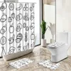 Shower Curtains Flamingo Tropical Green Plants Shower Curtain Set Summer Fruit Pineapple Watermelon Lemon Bath Mat Toilet Cover Bathroom Carpet Y240316