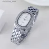 Altri orologi Cinturino in metallo di moda di lusso per donna Marca semplice casual ovale con strass da donna al quarzo Y240316