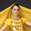 Stage Wear Belly Dance Adulte Voile Paillettes Accessoires Performance Props Masque Écharpe Costume