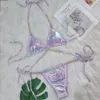 Rhinestone Bikinis sätter kvinnor badkläder sexig halter sträng bikini strand badkläder baddräkt kvinnlig semesterbaddräkt 240308