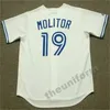 Men's 1979-2001 FRED McGRIFF PAUL MOLITOR ROGER CLEMENS JIMMY KEY CECIL FIELDER RICKEY HENDERSON CARLOS DELGADO DEVON WHITE Toronto Throwback Baseball Jersey S-5XL