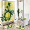 Duschgardiner tropisk växtpalmträd dusch gardin sommar tema kreativ affisch design hem dekor badmatta toalett täcker badrum mattan set y240316