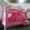 wholesale 4.5x4m (15x13.2ft) full PVC Commercial Pink Wedding Inflatable Bouncy Castle With Side Bouncer Bounce House For Christenings Baby Showers