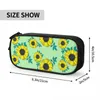 Sunflower Pencil Case Classic Floral Flower Pen Bags Kids Big Capacity Office Zipper Pencilcases