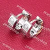 Stud Titanium steel stud earring for woman exquisite simple fashion C diamond ring lady earrings jewelry gift2024