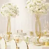 Gold Metal Flower Stand wedding decoration table centerpiece for center pieces wedding table Wedding Flower Trumpet Tall Centerpiece Flower Vase Centerpiece