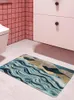 Teppiche Blau gestreifter Marmorteppich Eingang Fußmatte Bad Bodenteppiche Saugfähige Matte Anti-Rutsch-Küchenteppich für Zuhause Dekorativer Fuß
