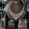 Set di gioielli da sposa 2024 Zircone Super Luxury Nappa Goccia d'acqua Matrimonio Sposa Collana Orecchini 4 pezzi Nigeria Dubai Set di gioielli da donna Q240316