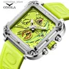 Другие часы Роскошный мужской бренд ONOLA Уникальный квадратный дизайн Модная кварцевая спортивная лента es Men Водонепроницаемая Relogio Masculino Y240316