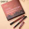 Qi Matte Lipstick Pen Set 12色ベルベットヌードペンシルセクシーな赤い茶色の顔料長唇ティントリップスメイク240311