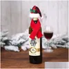 Christmas Decorations Creative Scarf Hat Set Red Wine Bottle Er El Restaurant Supplies Merry Decor For Home Xmas Ornaments Drop Deli Dhiow