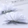 Hair Accessories 2Pcs Flower Clips For Baby Girls Boutique Ribbon Hairpins Barrettes Kids Acesssories Handmade Solid Headwear