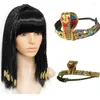 Hårklipp unisex elastisk egyptisk pannband cosplay cleopatra karnevaler parti hårband