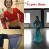 Palco desgaste 2024 barriga dança desempenho top sexy mulheres com decote em v chiffon lago azul tops trajes de dança de alta qualidade
