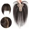 Bangs Human Hair Toppers for Women Clip in Topper z 3D AIR 7CMX8CM Hairpieces Mild Loss Volume Er Grey Drop Dostawa dhfbk