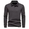 Autumn Hafdery Polo T Shirt for Men Long Rleeves swobodne męskie koszule polo luksusowe koszula golfowe męskie odzież 240306