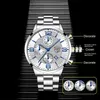 Andra klockor 2023 Luxury Mens es Business rostfritt stål Quartz ES Kalender Male Sports Armband Luminous Clock Y240316