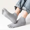Men's Socks Breathable Thin Sweat Absorbing Cotton Women Striped Five-Finger Sport Hosiery Split Toe Men