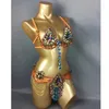 Stadiumkleding Samba Carnaval Draadbeha Dames Buikdanskostuum Strass Tailleriem Prestatieshow Rave Outfit Luxe sexy kleding