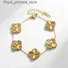 Bröllopsmycken Set 4 Four Leaf Clover Luxury Designer Jewelry Set Diamond Shell Fashion Women Earrings Halsband Valentines Day Birthday Present Q240316