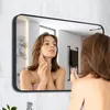 Vanity Mirrors 24x36in Wall-Mounted Makeup Large Mirror Over Sink for Bedroom Living/Dining Room, Modern Rectangle Black Framed Hanging Mirrors of Home