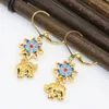 Kolczyki Dangle Vintage Długie kropla złota w kolorze kolorze cloisonne dla dziewcząt gfits romantyczna biżuteria B2594