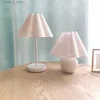 Table Lamps Simple Designs Wood Table Lamp with 3 Color lamp Korean style White Linen Round Bedside Desk lamps for Home Bedrooms decoration YQ240316