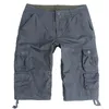 Shorts pour hommes Été Cargo Plus Taille Casual Hommes Coton Pantalon Court Grande Poche Lâche Baggy Militaire Mâle Vêtements Mince Recadrée Bas