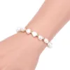 Strand Vlen Natural Freshwater Pearl Armelets smycken för kvinnor Lyxarmband Kopparguldpläterad metallpärla Magnet Buckle Pulseras