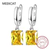 Charm Luxury Designer Real 1 Carat Heart Cut Moissanite Diamond Drop Earrings Pass Diamond Test Womens S925 Silver Earring Giftl2403