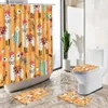 Zasłony prysznicowe alpaki wzór zasłony prysznicowej Zwierzęta Kactus Roślina bez poślizgu dywanika na dywan toalety dziecięce dziecko dekoracja łazienki Y240316