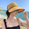 Large Brim Chapeaux Soleil Pour Femmes Mode Coréenne Été Vide Top Protection Cap Femme Plage Visières Casquette Chapeau