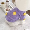 Vêtements de chien Chat Pull Fleur Mode Teckel Vêtements d'hiver Chaud Petit Caniche Pull Pet Tricots Desinger Chihuahua Automne Mignon