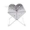 Portable Folding BBQ Grill Multifunction Camping Barbecue Grill Stove Rack Net Firewood Stove Stainless Steel BBQ Grill Charcoal 240308